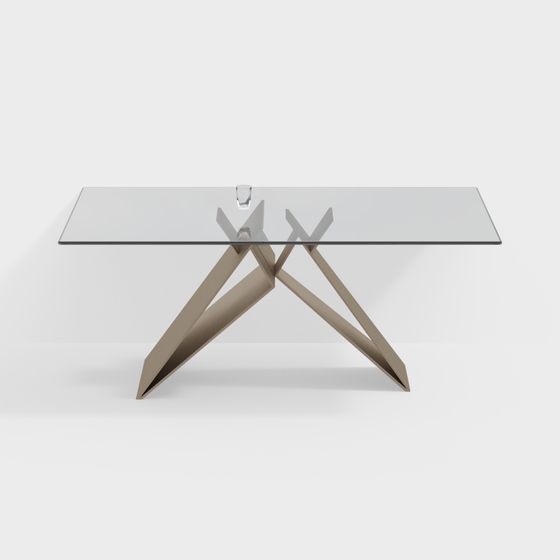 Glass Steel Table 3D model