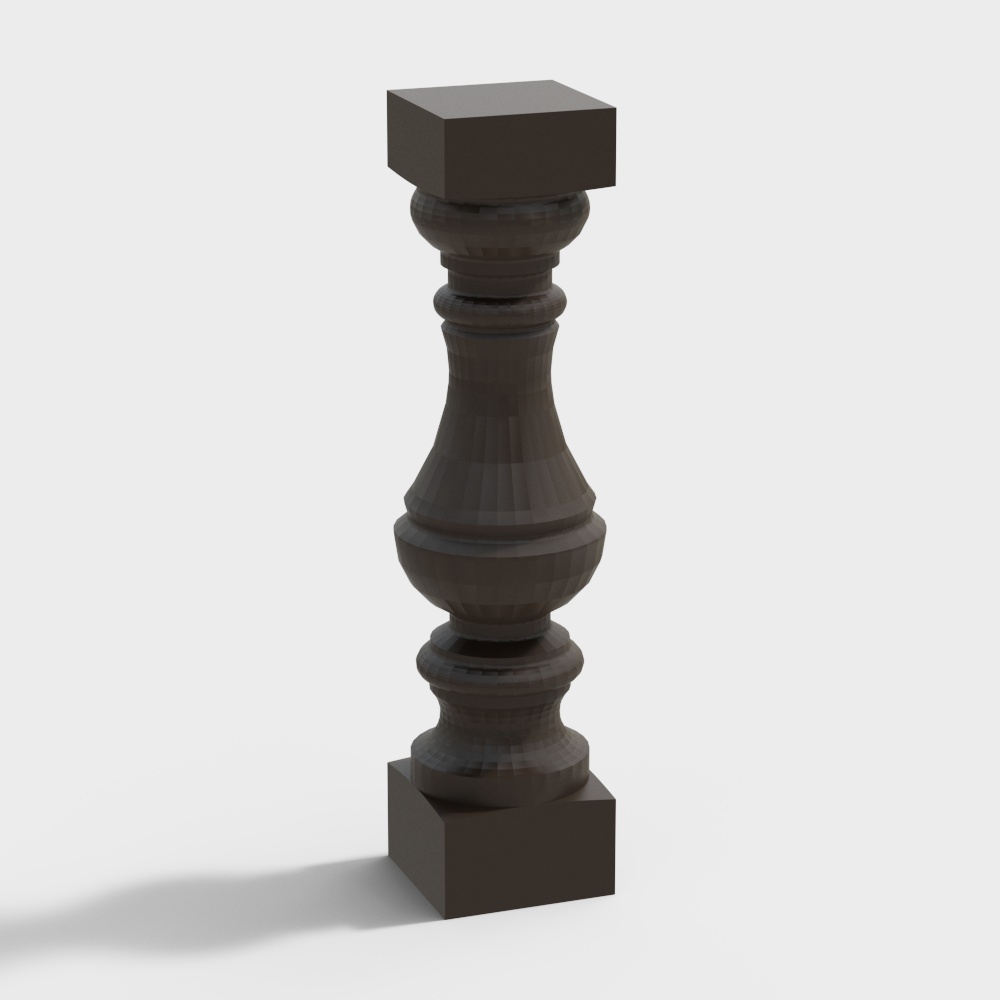 Future Column 3D Model – Low-Poly Black Design
