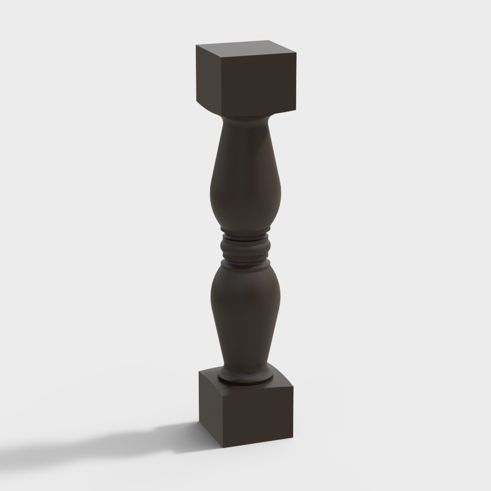 Elegant Column Lamp Stand 3D Model – Matte Black Finish