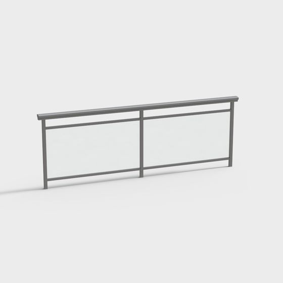 Sleek Metal Railing 3D model for Modern Designs