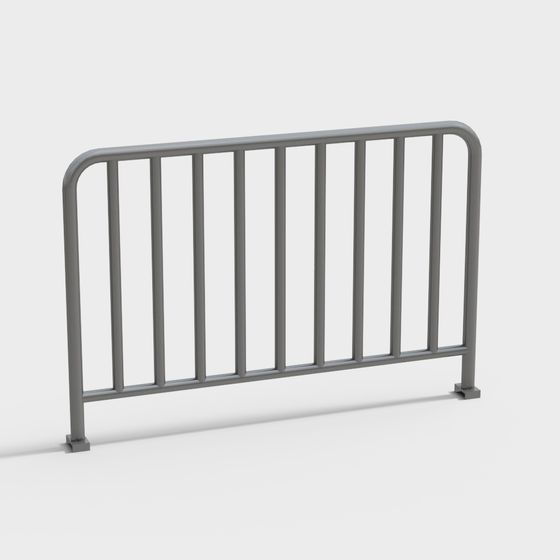 Stylish Low-Polygon Metal Railing 3D model