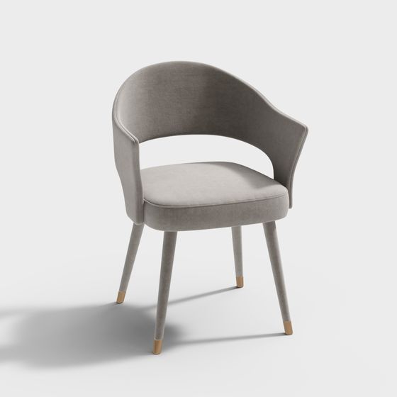 Elegant Curved Chair 3D model