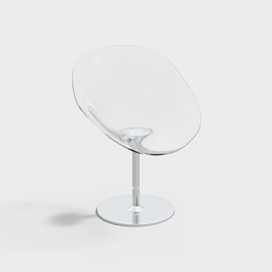 Modern White Acrylic Chair 3D Model for Contemporary Spaces