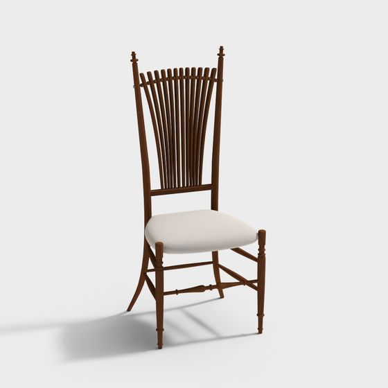 Vintage Wooden Chair 3D Model
