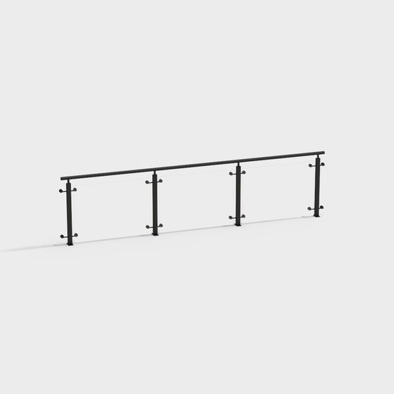 Sleek Urban Railing 3D model