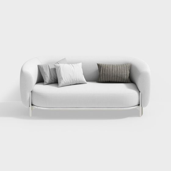 Streamlined Comfortable Sofa 3D model
