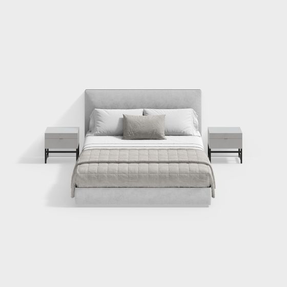 Elegant Low-Polygon 3D Bed Model