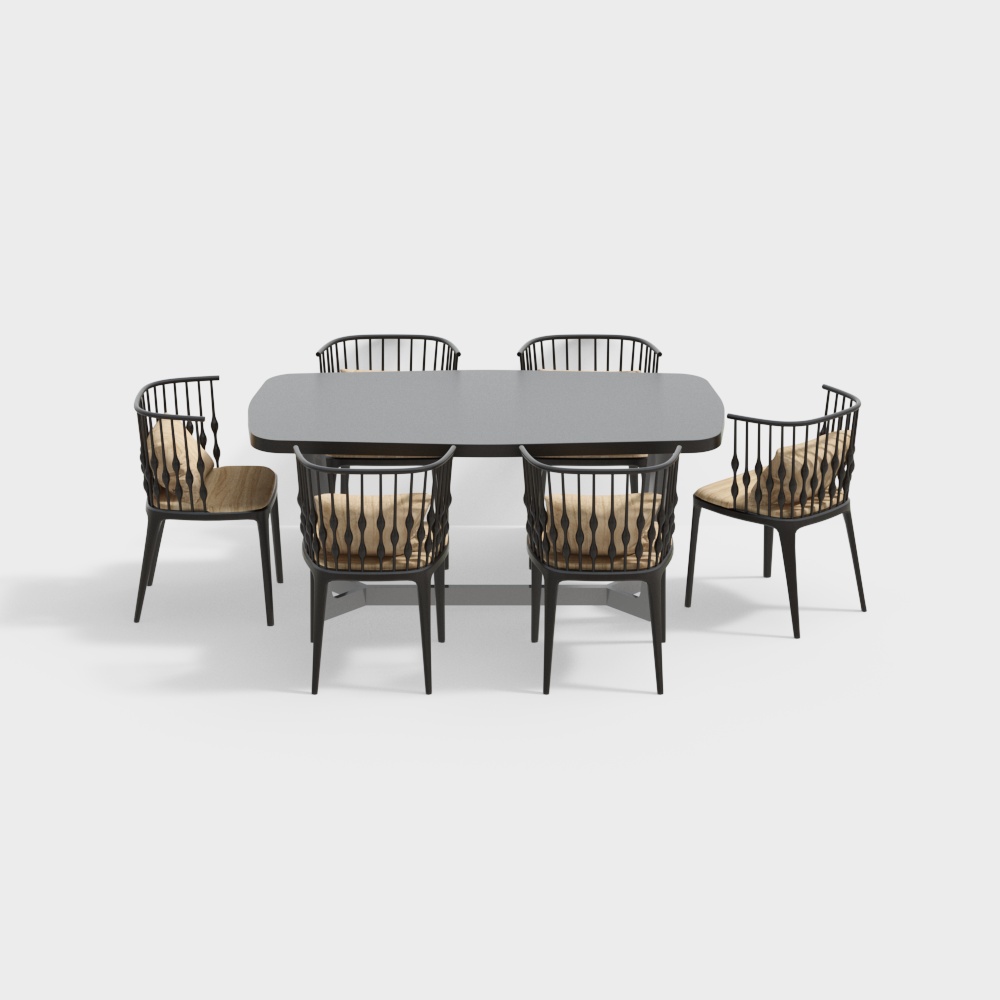 Scandinavian Dining Table and Chair Set