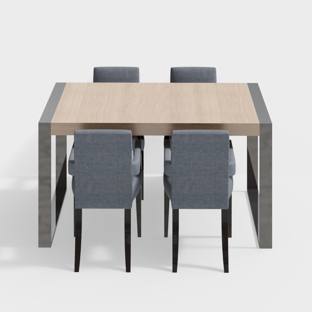 モダンなダイニングテーブルと椅子セット