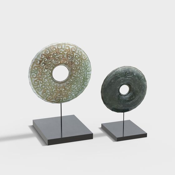 Traditional Chinese Jade Bi 3D model