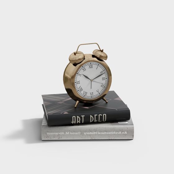 Art Deco Style Vintage Clock 3D model