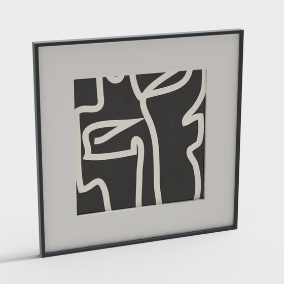 Line Dance 3D Model - Abstract Art Design