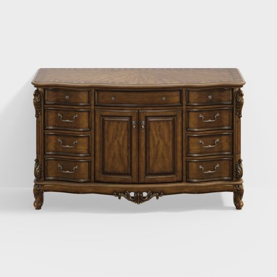 Elegant Vintage Storage Cabinet 3D model