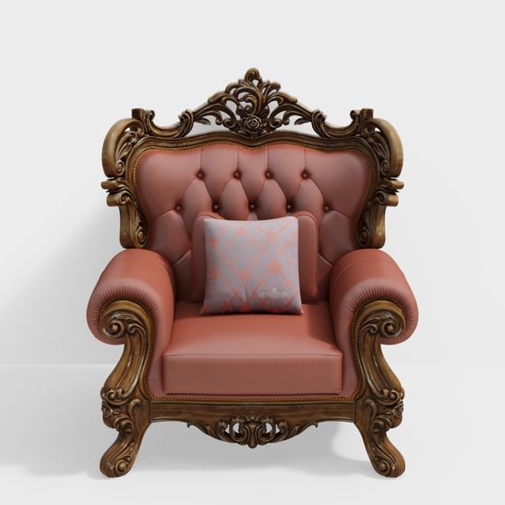 Elegant Classic Modern Armchair 3D Model