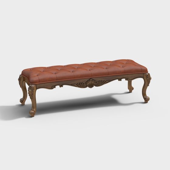Elegant Vintage Bench 3D model