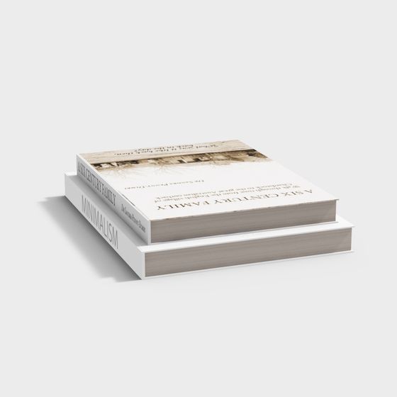 Vintage Book Stack 3D model for Classic Interiors