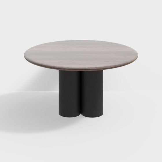 Stylish Low-Poly Round Table 3D model for Modern Interiors