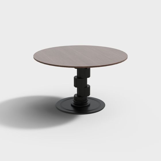Elegant Low-Poly Round Table 3D model