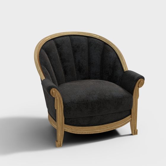 Elegant Vintage-Inspired 3D Armchair Model