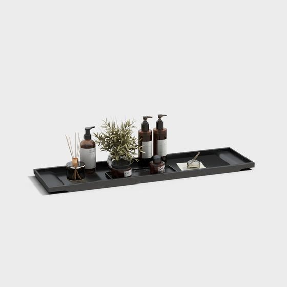 Chic Low-Polygon Bathroom Tray 3D model