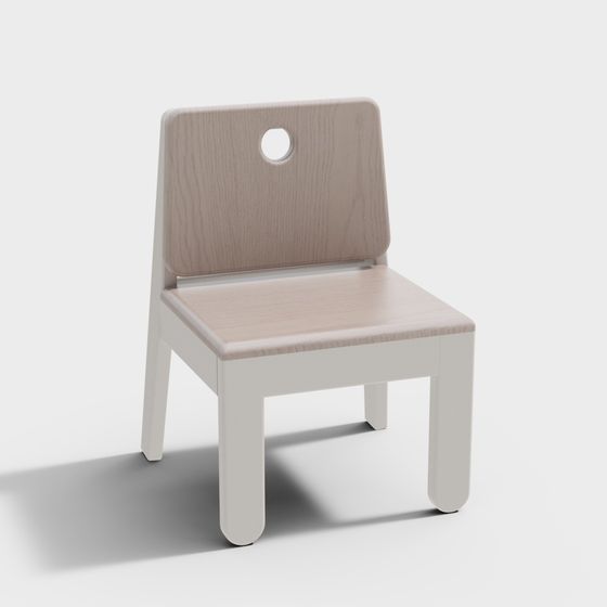 Wooden Art Small Chair 3D model