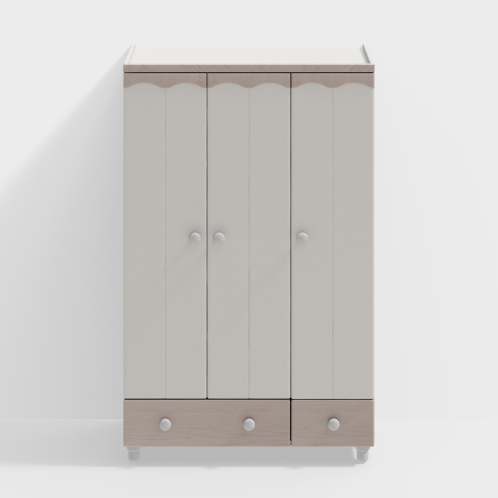 Stylish Low-Poly Wardrobe 3D model