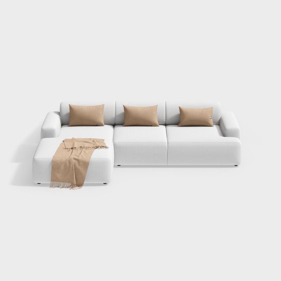 Modern Minimalist 3D Sofa Model for Contemporary Spaces