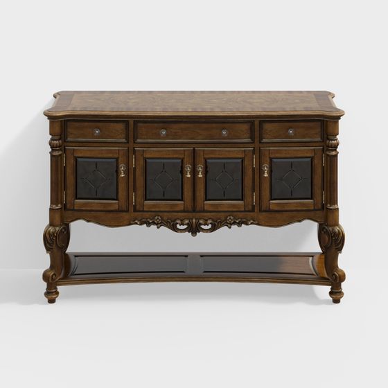Classic Vintage Sideboard 3D model for Elegant Interiors