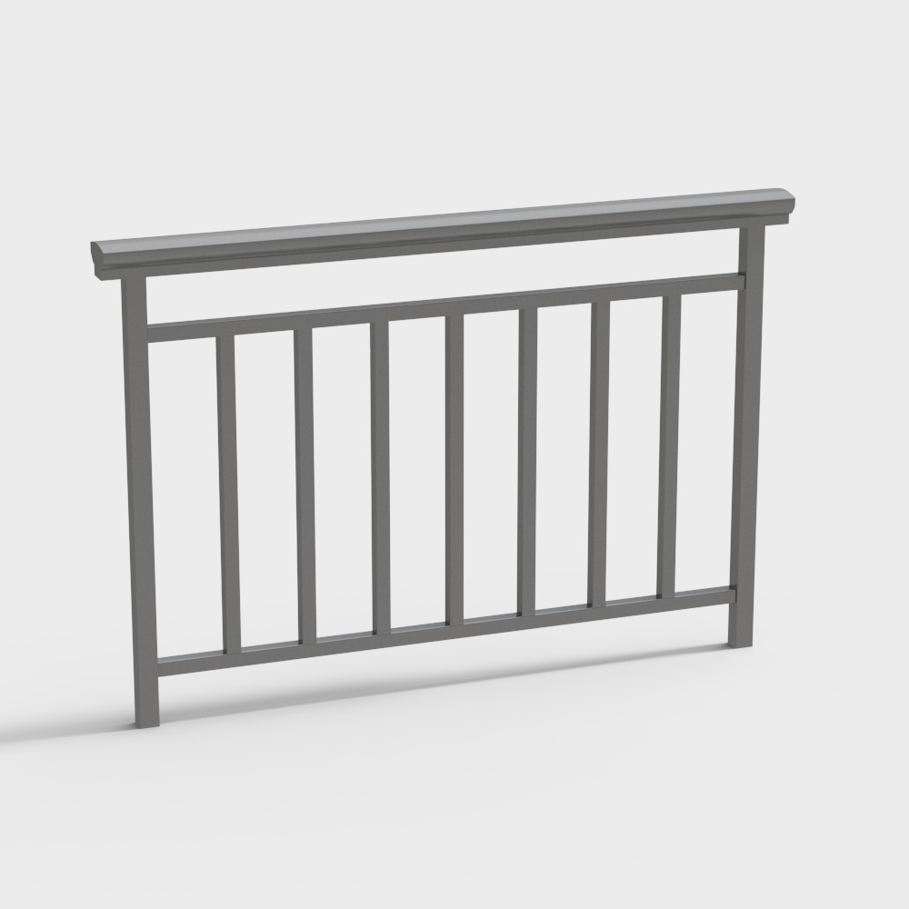 Elegant Low-Poly Urban Railings 3D model