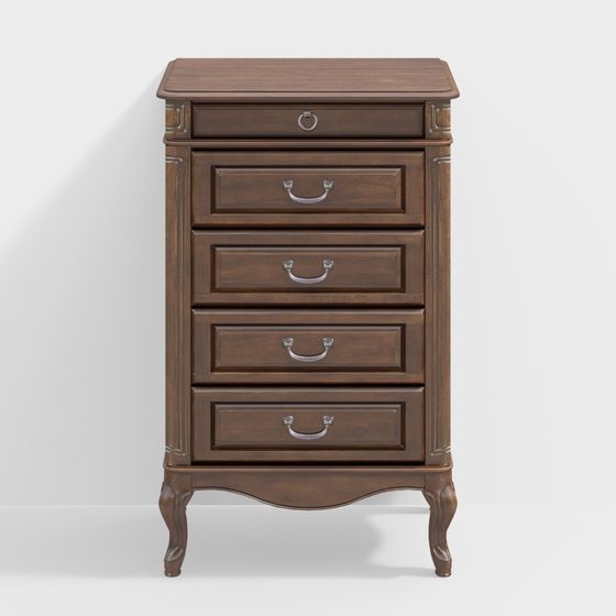 Vintage Wooden Nightstand 3D model for Creative Spaces