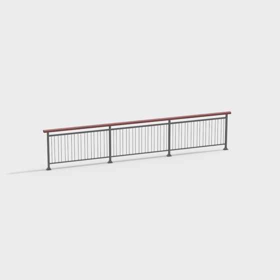 Stylish Low-Poly Urban Railing 3D Model