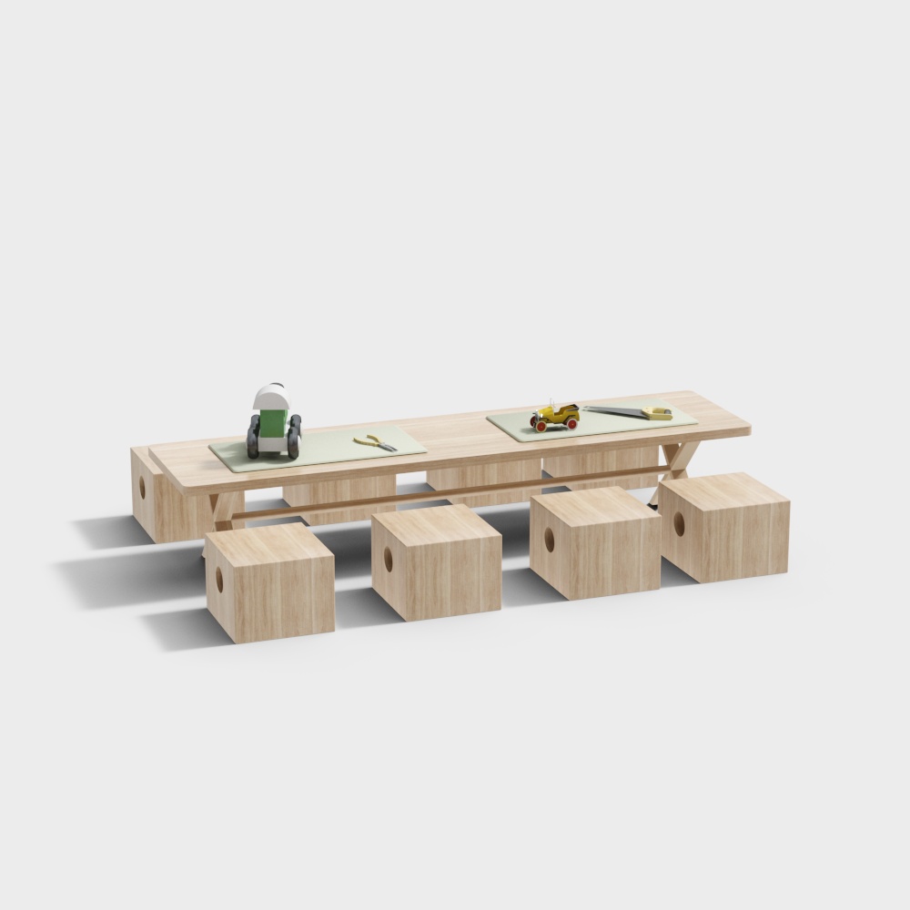 Conjunto de mesa y sillas de manualidades para niños en edad preescolar