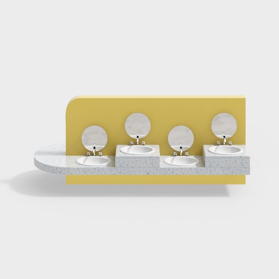 Stylish Public Sink 3D model