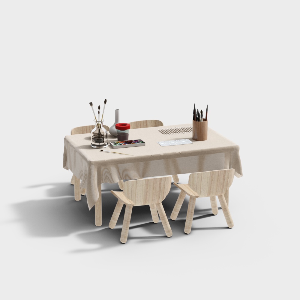幼児教育向け絵画テーブル＆椅子セット