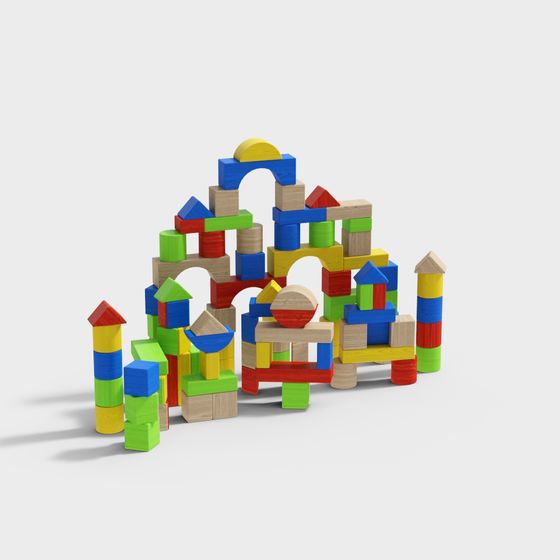 Colorful Building Blocks Castle 3D model