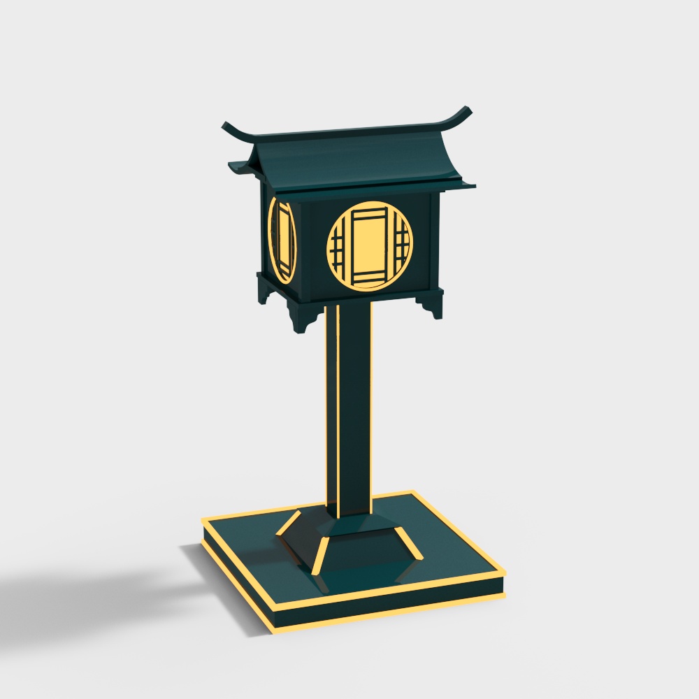 Classic Lantern 3D Model with Oriental Aesthetics