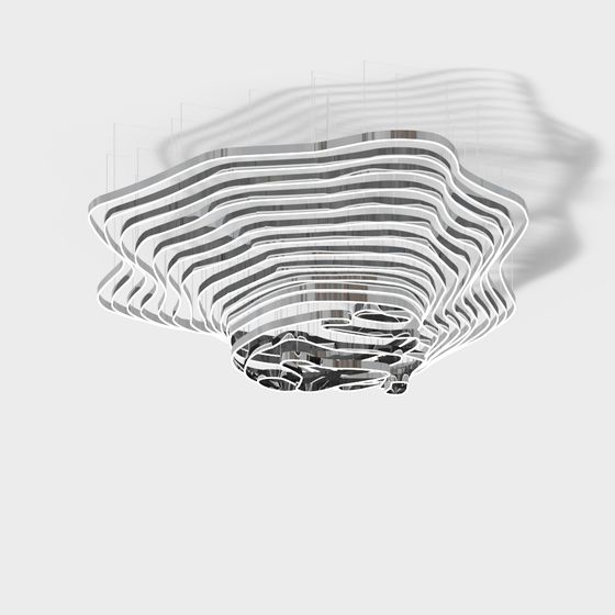 Wave Light 3D model - Futuristic Art Piece