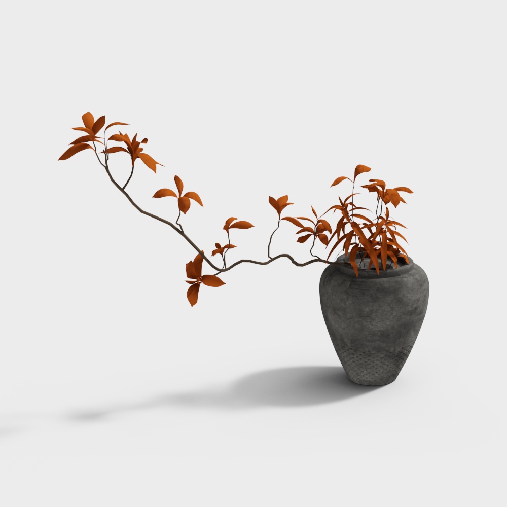 侘び寂びスタイルの花のアートオーナメント