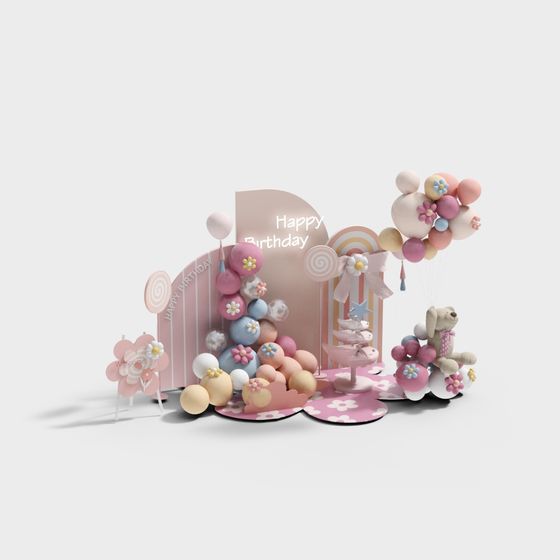 Dreamy Birthday Party 3D model