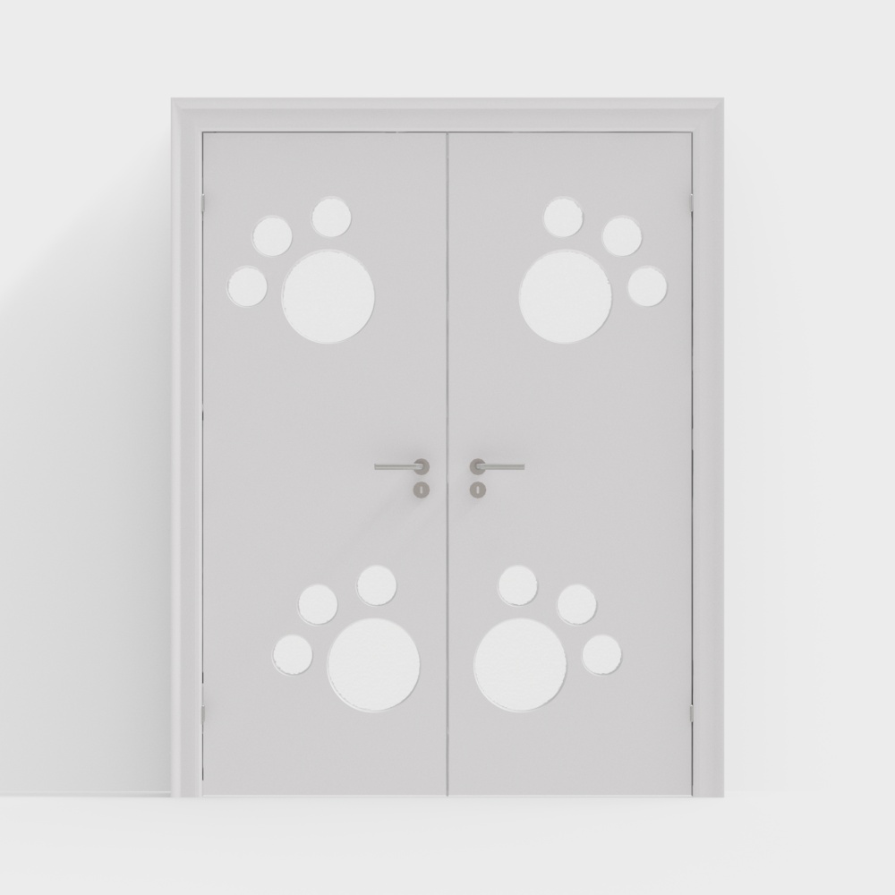 Paw Print Door 3D model for Modern Spaces