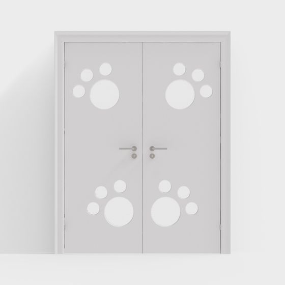 Paw Print Door 3D model for Modern Spaces