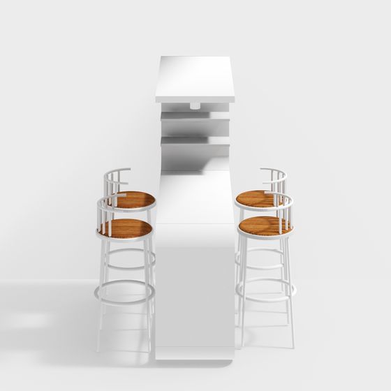 Elegant Minimalist Bar Counter 3D model