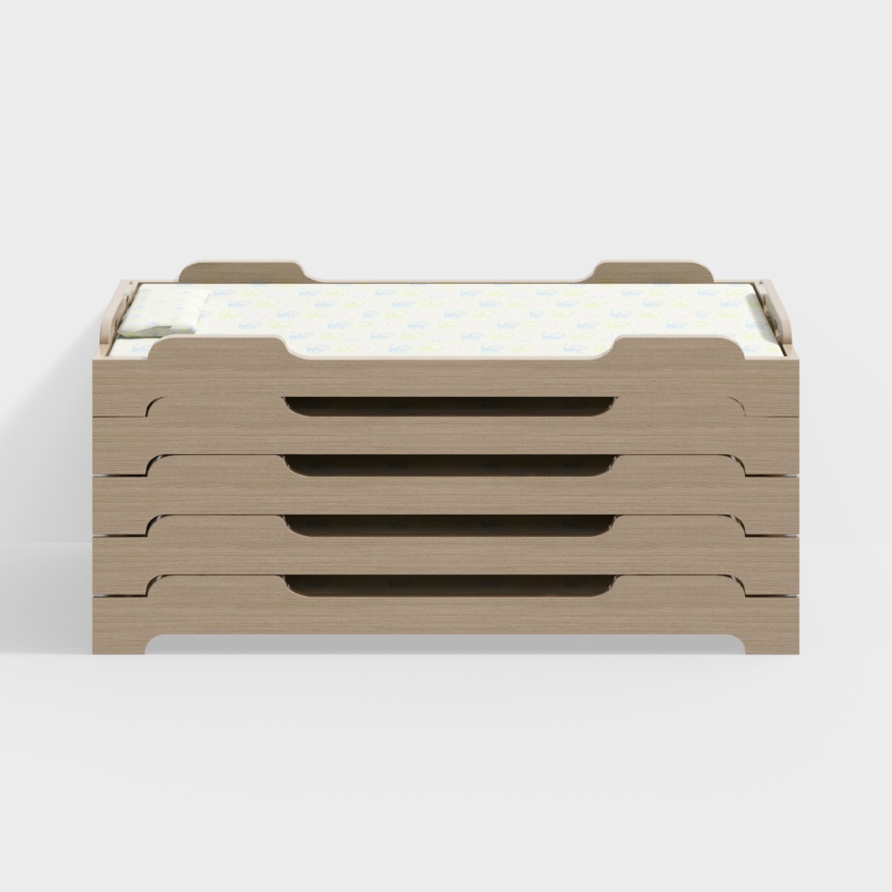 Letto singolo in legno per asilo