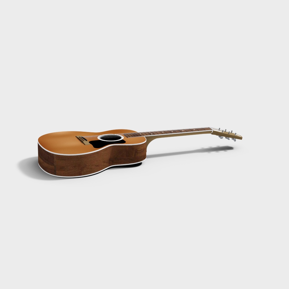 Elegant Low Poly Guitar 3D model