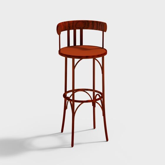 Charming Vintage Bar Stool 3D model for Creative Projects