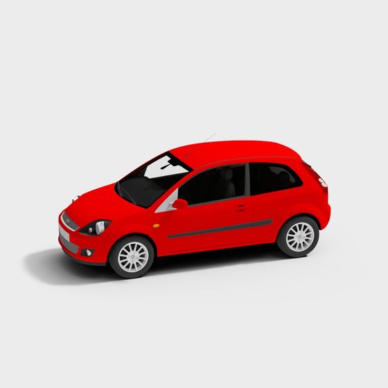 Stylish Red Low-Poly 3D Car Model for Creative Projects