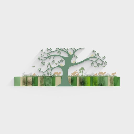 Vibrant Low-Poly 3D Tree Model for Creative Projects