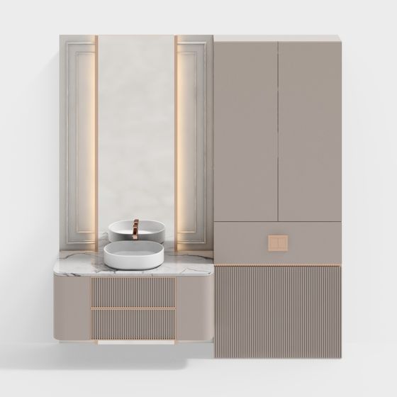 Urban Minimalist Bathroom Vanity 3D model