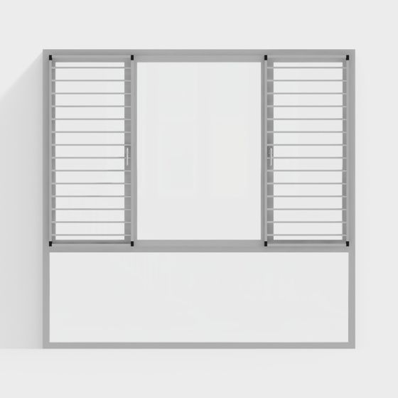 Modern Minimalist Low-Poly 3D Window Model