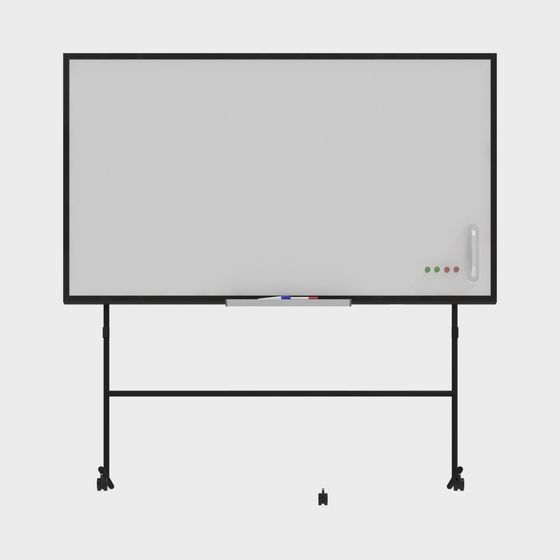 Classroom Multimedia Equipment with Movable Whiteboard 3D Model in Black